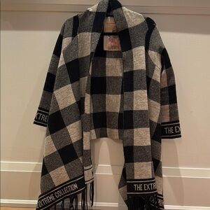 Black and Cream Poncho